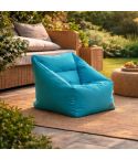 POUF POLTRONA IN TESSUTO BLU