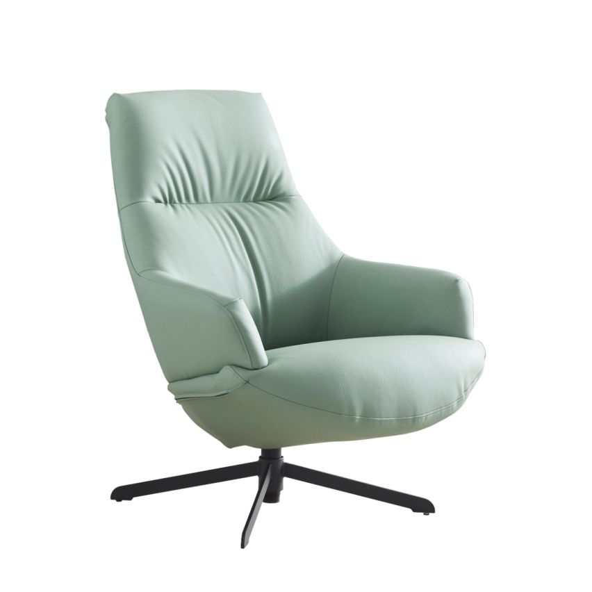 POLTRONA GIREVOLE ECOPELLE VERDE CHIARO