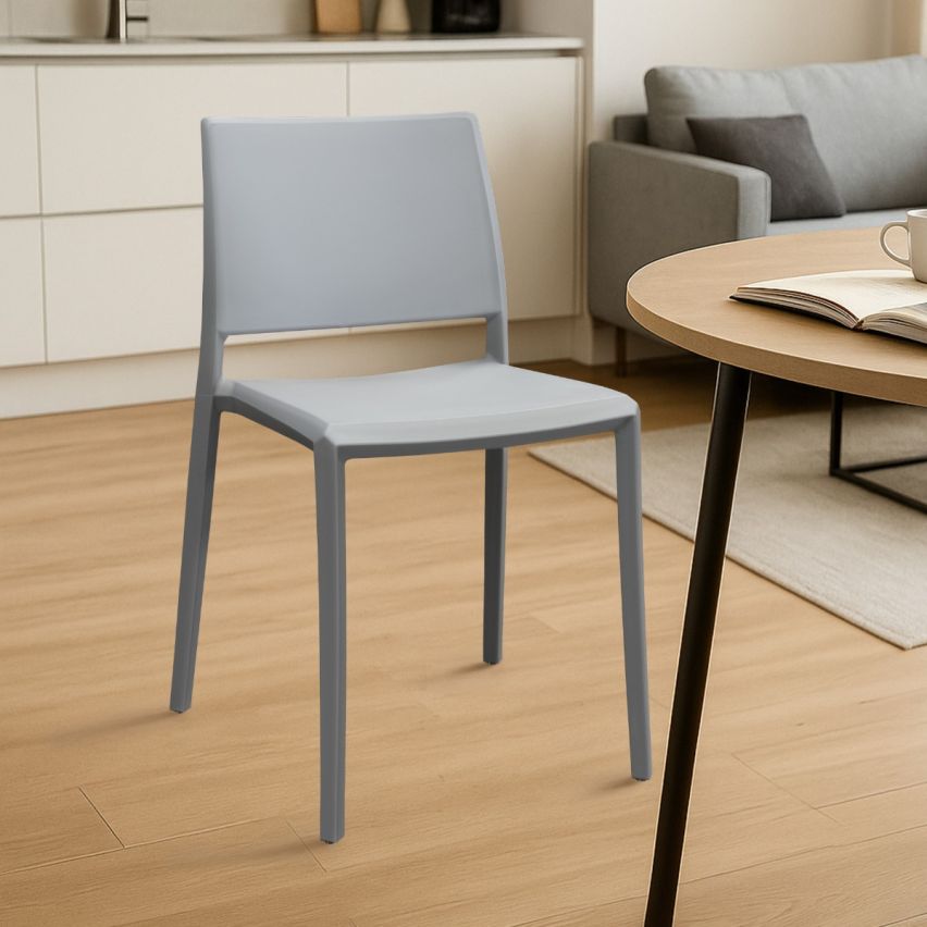 SEDIA IN POLIPROPILENE GRIGIO CHIARO