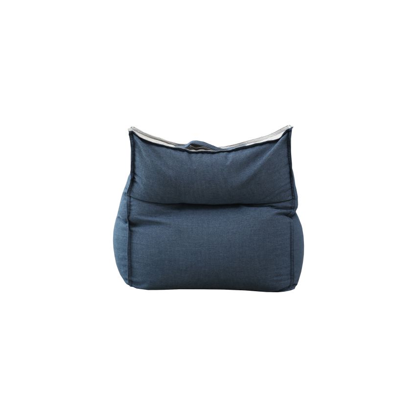 POUF CHAISE LONGUE QUADRI BIANCO/BLU