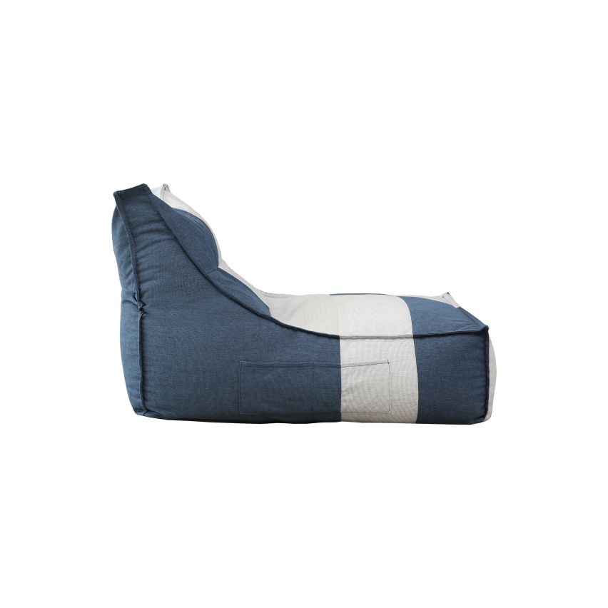 POUF CHAISE LONGUE QUADRI BIANCO/BLU