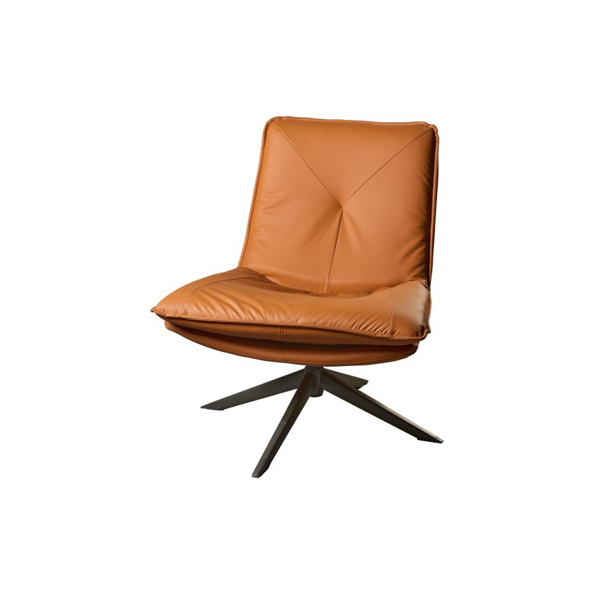 POLTRONA GIREVOLE IN ECOPELLE TERRA