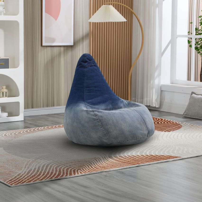 POUF SACCO IN TESSUTO JEANS