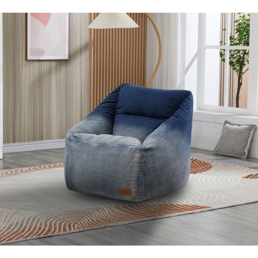 POUF POLTRONA IN TESSUTO JEANS