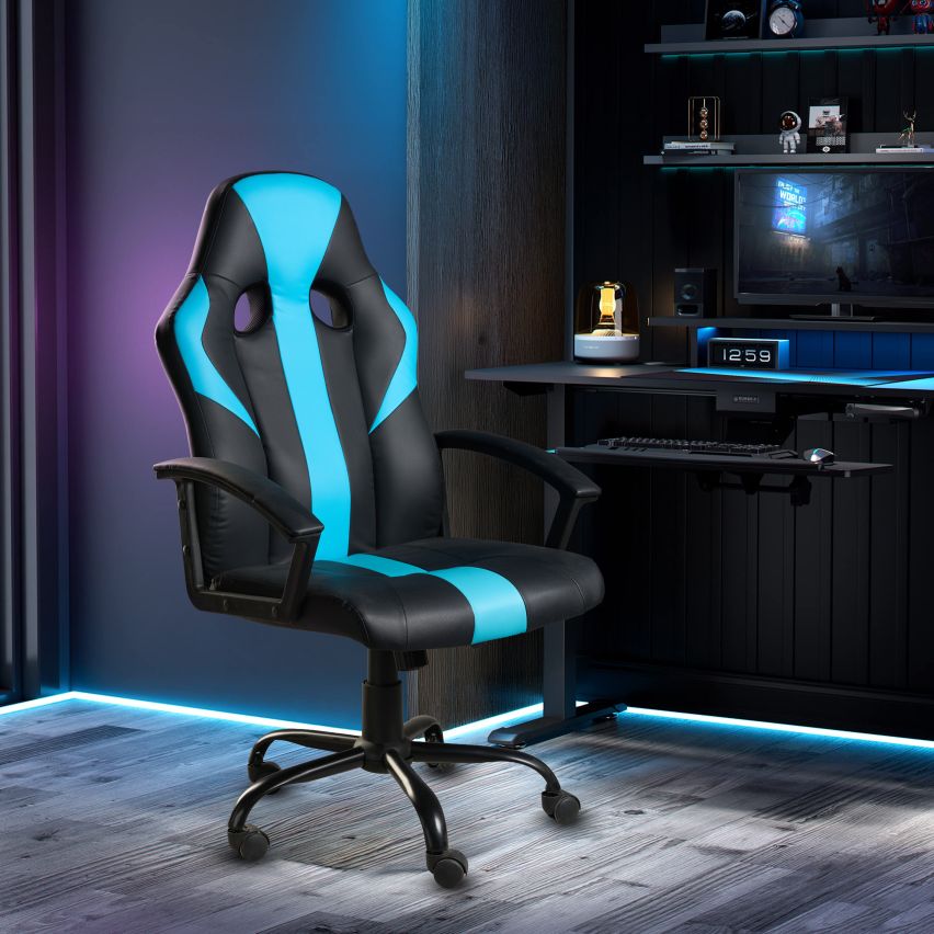 POLTRONA DA UFFICIO/GAMING NERO E BLU