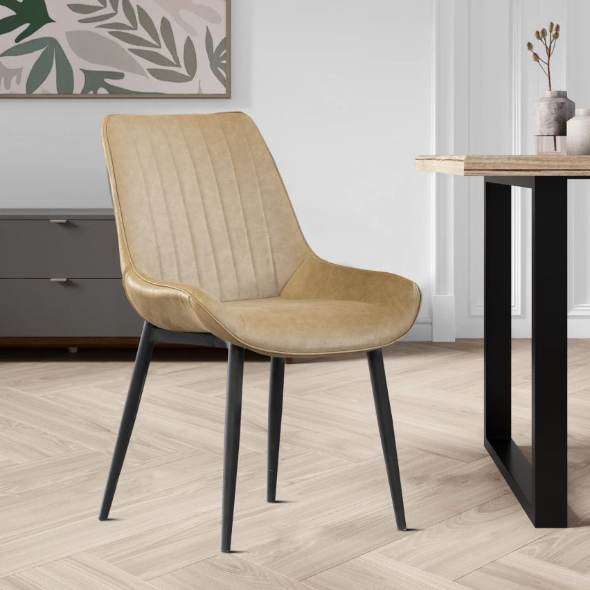 SEDIA IN ECOPELLE BEIGE (minimo 2 sedie)