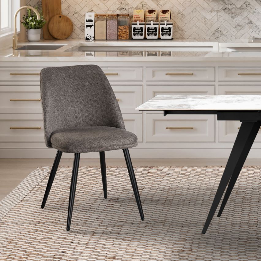 SEDIA IN TESSUTO GRIGIO SCURO